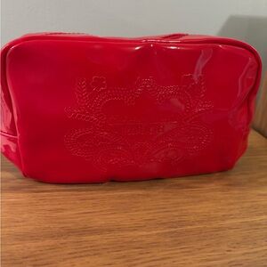 Christian LaCroix Rouge Glossy Red Pouch Makeup Bag Avon Approx 9”x 5”x3”
